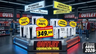 Consolas PS5 Slim Digital nuevas en liquidación en el Outlet de MediaMarkt con precio rebajado de 449 euros.
