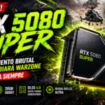 Detalle fotorrealista de la nueva tarjeta gráfica NVIDIA GeForce RTX 5080 SUPER de 24GB, filtración de rendimiento para Warzone en 2026.