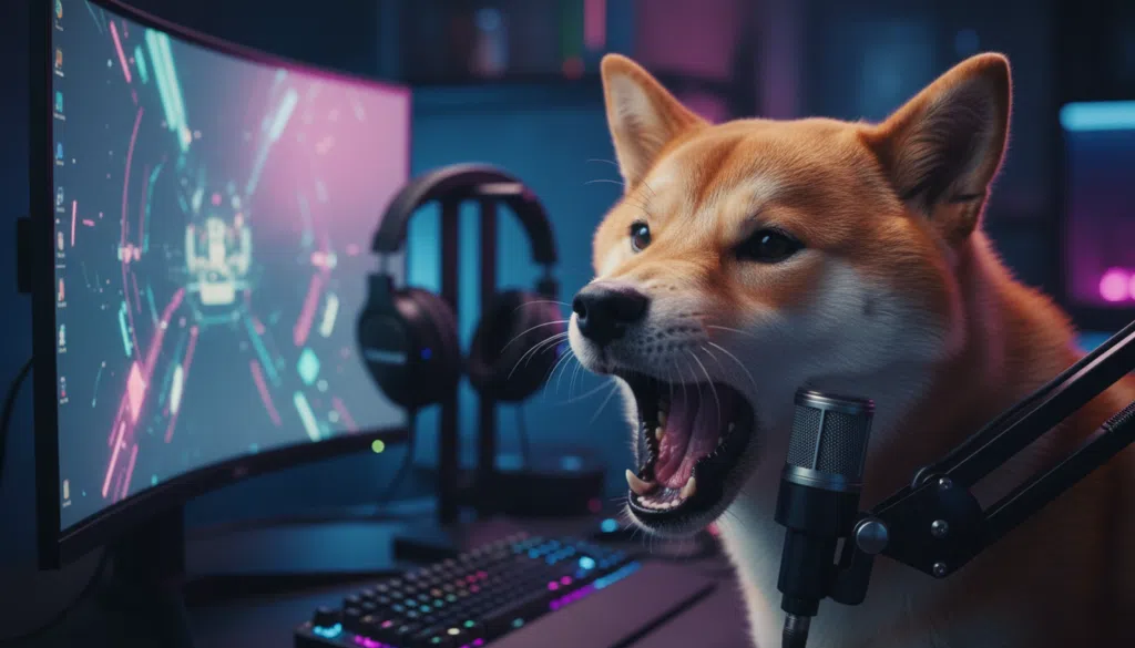 Ilustracion de un Pomerania y un Chihuahua ladrando en Bow-wow Battle.