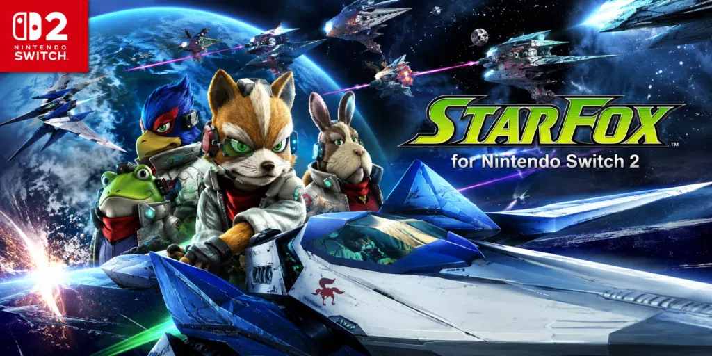 Star Fox para Nintendo Switch 2 mostrando a Fox McCloud en combate espacial