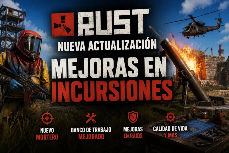 Nueva actualización de Rust con mejoras en incursiones y PvP